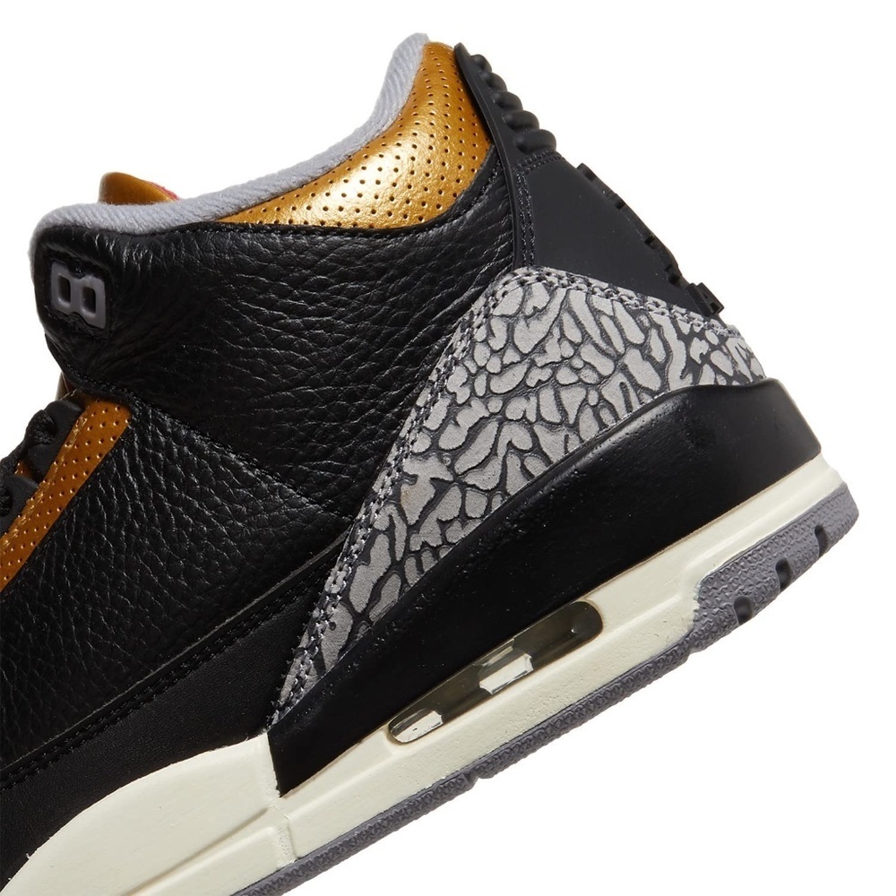 [CK9246-067] Air Jordan 3 Retro Mid Black Gold Cement Women's Size 9 W / 7.5 M - Picture 5 of 16